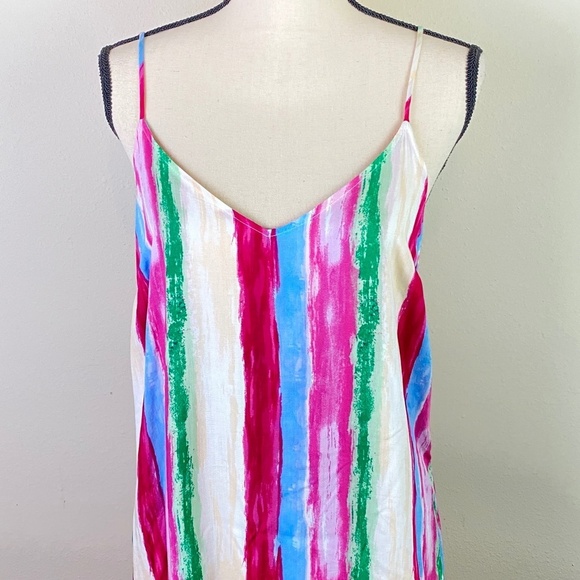 Lulu's Brushstroke of Luck Pink Multi Stripe Dress - Picture 2 of 7